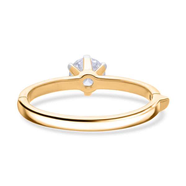 LUXURIANT SGL zertifizierter SI-GH Labor Rund-Diamant Ring, 925 Silber 750 Gelbgold Vermeil - 1 ct. image number 5