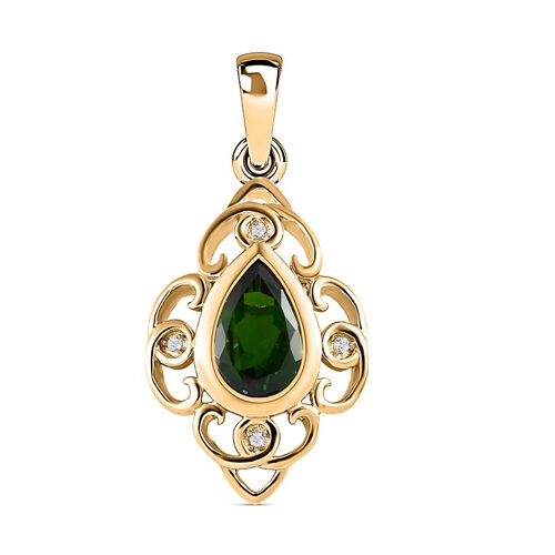 Natürlicher Chromdiopsid und Zirkon-Anhänger - 1,36 ct. image number 0