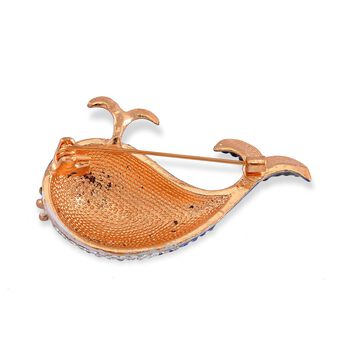 Mehrfarbiger Kristall Delphin Brosche