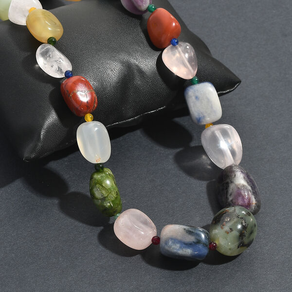 Multi Edelstein Halskette, 70 cm - 570 ct. image number 1