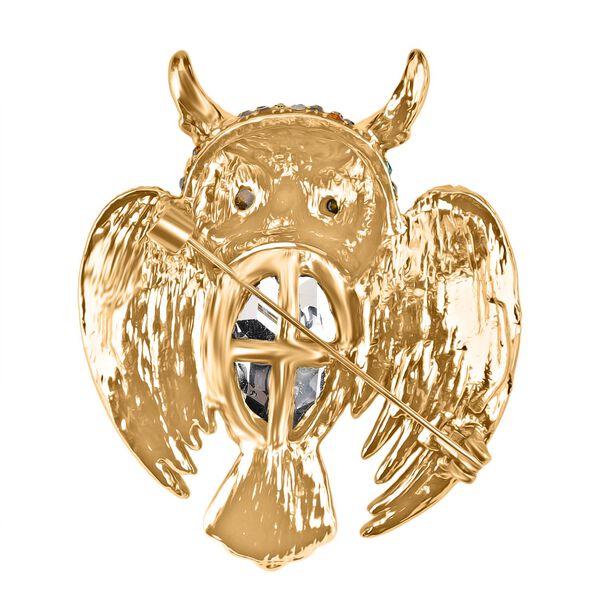 Mehrfarbige Kristall-Brosche, Eule image number 4