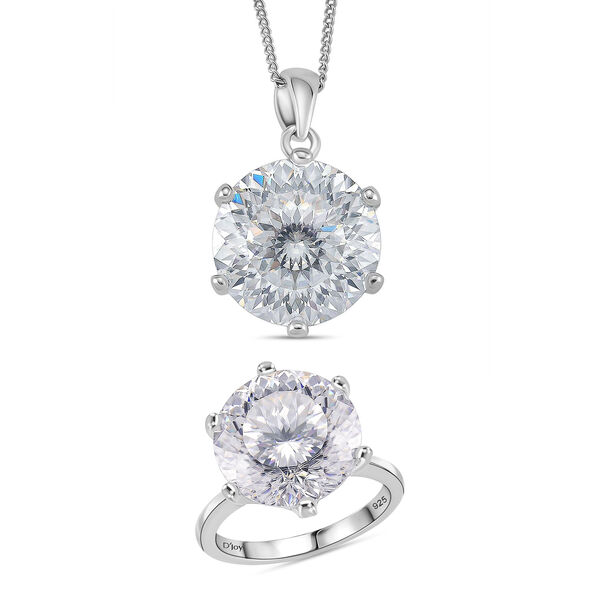D'Joy Moissanit Ring und Anh&auml;nger mit 45cm Kette