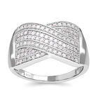 Weißer Diamant Ring, 925 Silber platiniert, (Größe 18.00), ca. 0.50 ct