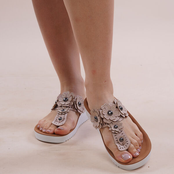 LA MAREY - Blume Sandalen, Größe 36, Rosa image number 3