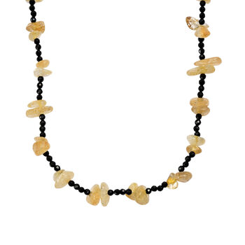 Citrin und schwarze Spinell 91cm Halskette - 280 ct.
