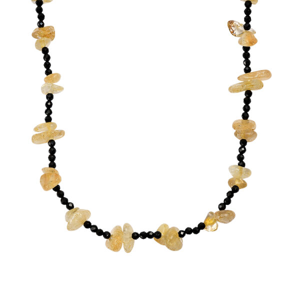 Citrin und schwarze Spinell 91cm Halskette - 280 ct.
