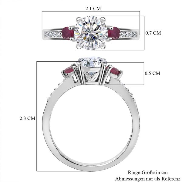 Moissanit und afrikanischer Rubin-Ring - 1,30 ct. image number 8