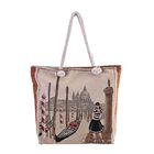 Jacquard gewebte Jute-Tasche, 42x34 cm