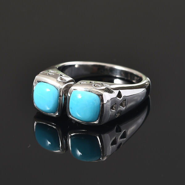 Nat&uuml;rlicher Sleeping Beauty T&uuml;rkis Ring 925 Silber Platin-&Uuml;berzug image number 2