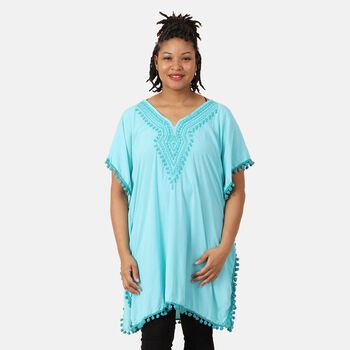 T-Shirt mit Stickerei, Einheitsgr&ouml;&szlig;e, Hellblau