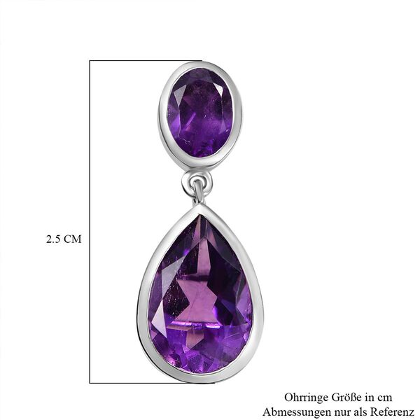 Afrikanischer Amethyst Ohrringe Messing ca. 6,69 ct. image number 6