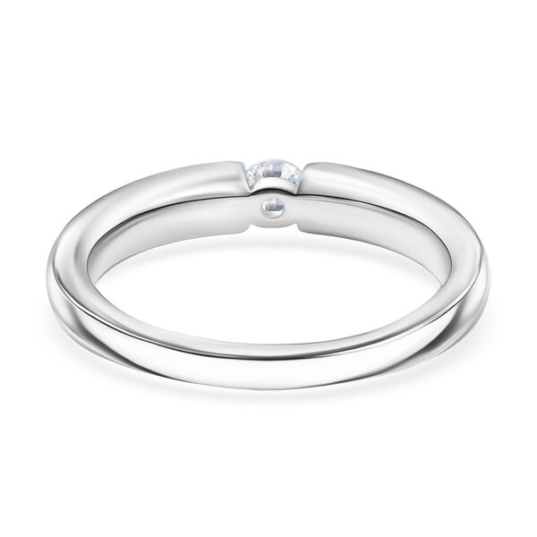 Moissanit Ring 925 Silber platiniert (Größe 20.00) ca. 0,16 ct image number 5