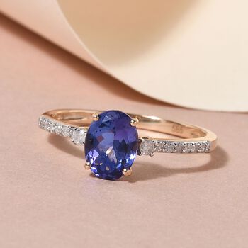 AAA Tansanit und Diamant Ring - 1,70 ct.