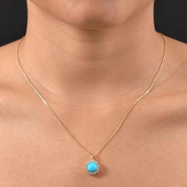 D’Joy AA Sleeping Beauty Türkis und Zirkon Ring und Anhänger mit 45cm Kette image number 3