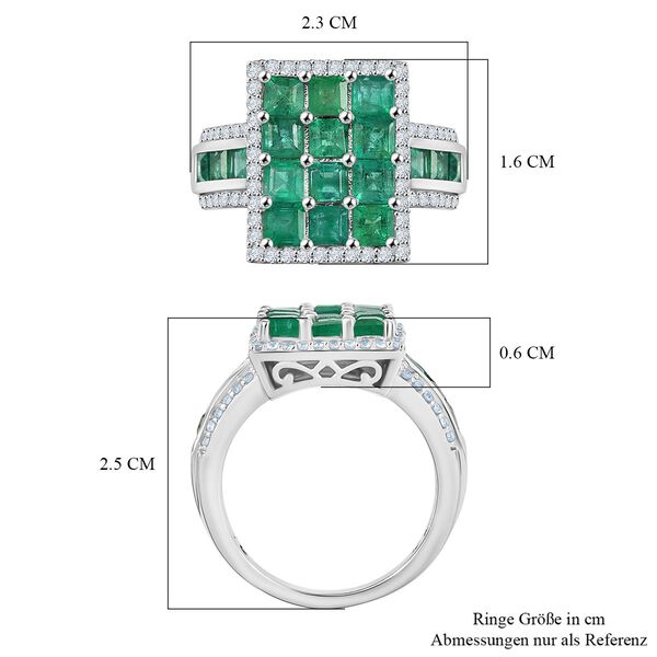 D&rsquo;joy AA Smaragd Ring 925 Silber rhodiniert (Gr&ouml;&szlig;e 18.00) ca. 3,15 ct image number 7