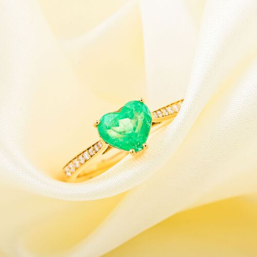 ILIANA AAA Kolumbianischer Smaragd und Diamant Ring in 750 Gold - 1,7 ct. image number 1