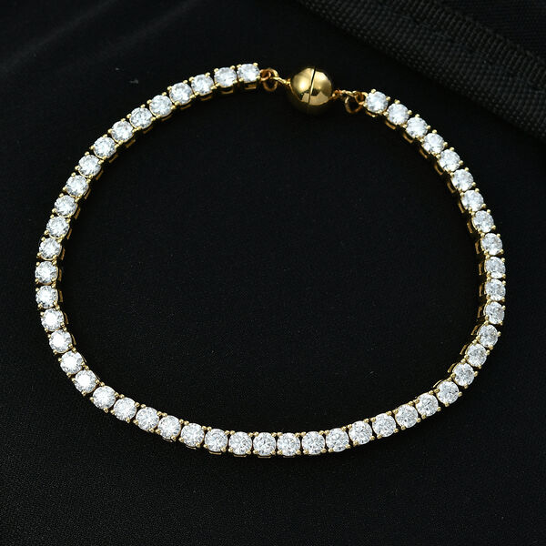 D'Joy Moissanit 20cm Armband, 925 Silber 750 Gelbgold Vermeil - 7,80 ct. image number 2