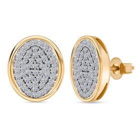 LUXURIANT DIAMOND - Lab Grown Diamant SI-GH SGL zertifiziert Ohrringe 925 Silber Gelbgold Vermeil ca. 1,00 ct.