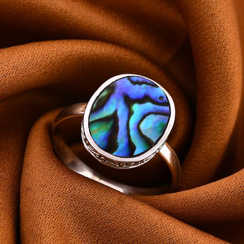 Royal Bali Kollektion - Abalone Muschel Ring in 925 Silber image number 1