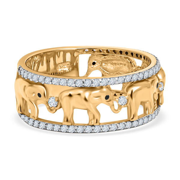 LUSTRO STELLA - weißer Zirkonia-Elefant-Bandring image number 8