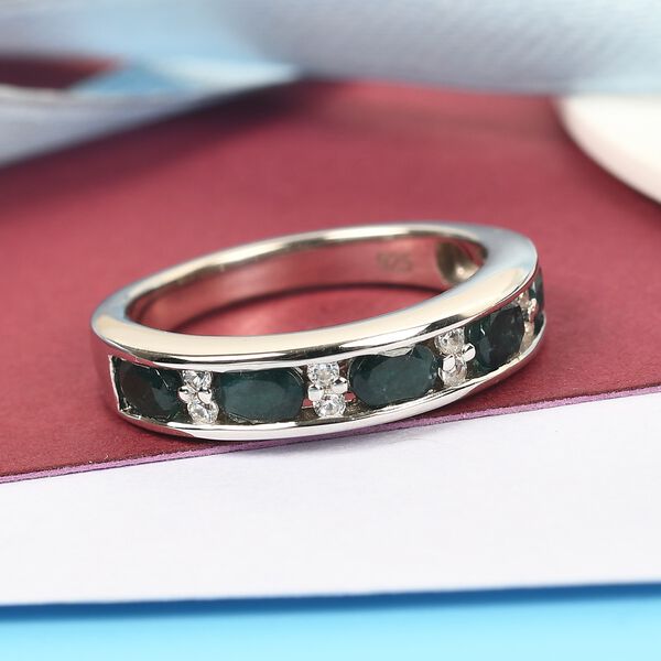 Grandidierit und Zirkon Halber band Ring 925 Silber Platin-Überzug image number 2