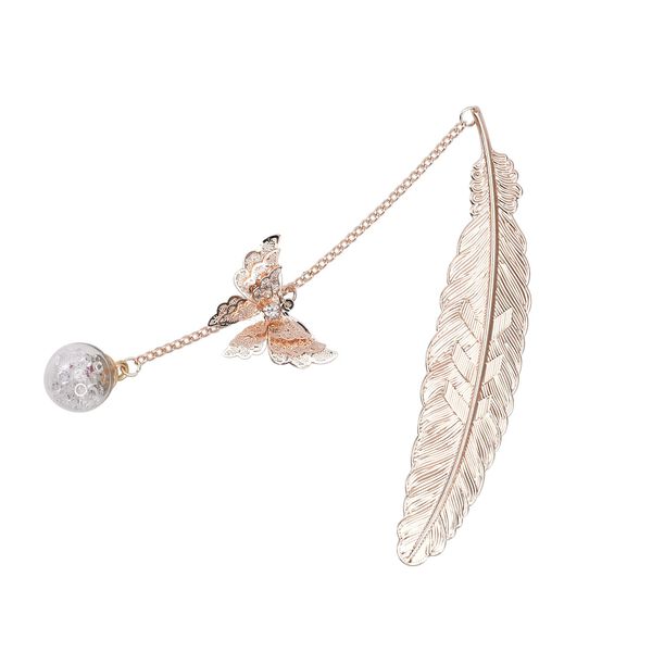 Metallfeder Lesezeichen, rosefarben