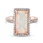 Natürlicher Äthiopischer Opal und Zirkon Halo Ring 925 Silber Rosegold Vermeil image number 0