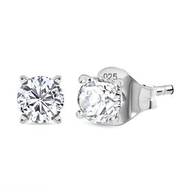 Moissanit Ohrringe, 925 Silber rhodiniert - 0,45 ct.