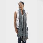 Premium Kollektion - gewebter Schal, Natur Seide und Wolle, Jamawar Design, 70x200 cm, Dunkelblau image number 2