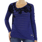 DESIGUAL, T-Shirt mit langen Ärmeln und Stickerei auf dem Oberteil, Schwarz, Größe 42