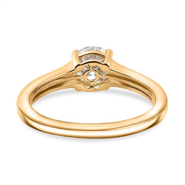 Moissanit Ring, 925 Silber 750 Gelbgold Vermeil - 0,75 ct. image number 6