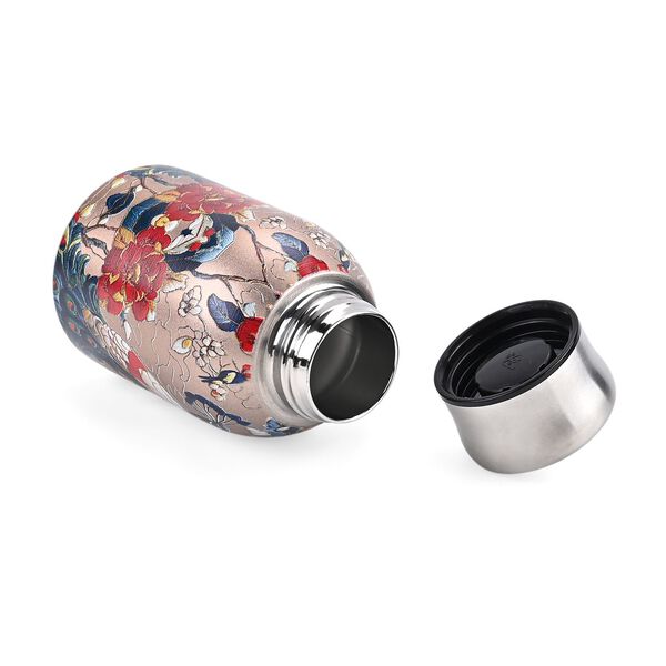 Isolierflasche aus 316L Edelstahl mit Doppelwand und Pfauenmotiv, Roségold, für heiße und kalte Getränke, 260 ml image number 2