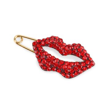 Rote Kristall-Brosche, Lippen