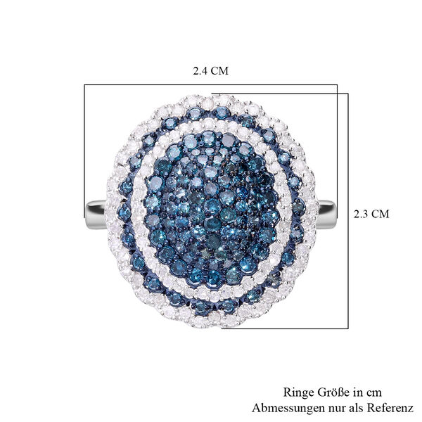 Blauer und wei&szlig;er Diamant-Ring - 1,50 ct. image number 2