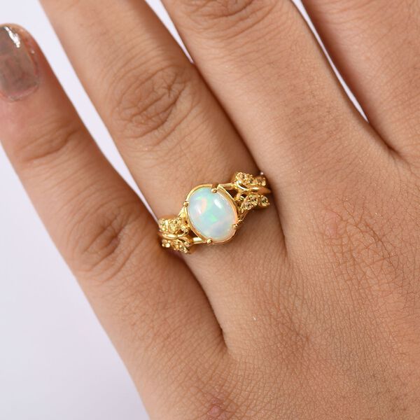 D'Joy AA Nat&uuml;rlicher, &auml;thiopischer Welo Opal und gelber Saphir Ring - 1,44 ct. image number 3