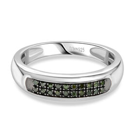D'Joy Grüner Diamant Ring 925 Silber rhodiniert (Größe 16.00) ca. 0,10 ct
