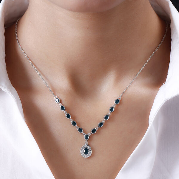 AAA Grandidierit-Halskette, ca. 45 cm, 925 Silber platiniert ca. 2.50 ct image number 2