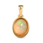 AA Natürlicher, äthiopischer Welo Opal Anhänger, 925 Silber vergoldet, ca. 1.21 ct