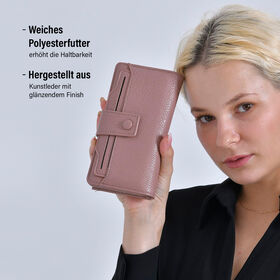 Brieftasche mit RFID-Schutz, 18x3x9cm, Rosa