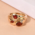 Mexikanischer Kirschfeuer-Opal Ring 925 Silber vergoldet  ca. 0,91 ct image number 1