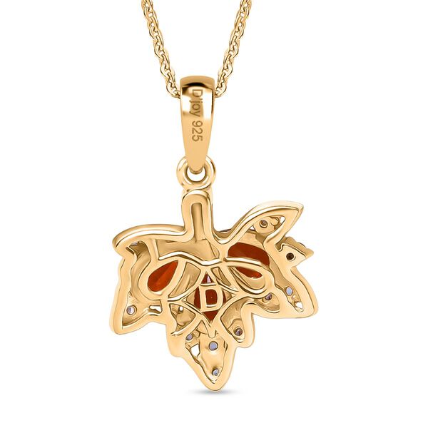 D'Joy AAA Blaze Feueropal und Zirkon Anhänger mit 50cm Kette - 1 ct. image number 5