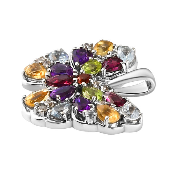 Mehrfarbiger Edelstein-Anh&auml;nger, 925 Silber platiniert ca. 4,15 ct image number 4