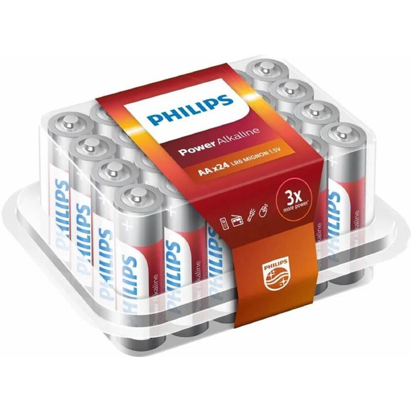 24er Set Philips 3X Extra Power Alkaline Batterien, Größe AA image number 0
