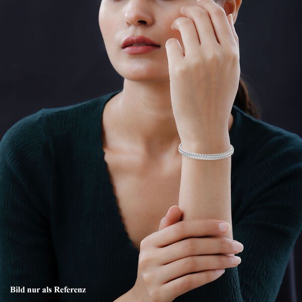 Gewebtes flexibles Armreif, ca. 15,00g, silberfarben image number 3