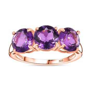 AA Rose De France Amethyst Ring 925 Silber ros&eacute;vergoldet (Gr&ouml;&szlig;e 20.00) ca. 3,96 ct
