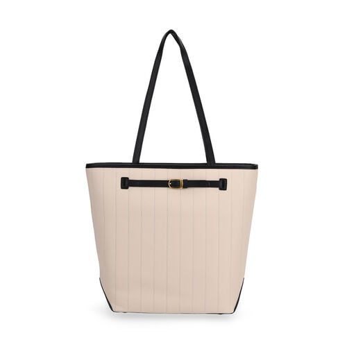 ";lifestyle-Color:White   size/Profile: Genunie Leather Tote Bag  :wall(exterior);Genunie Leather Lining(interior):polyester   Pockets(exterior):zipped-1; (interior):zipped-1,slip-1.Measurement(inch):25*11*32cm; " image number 0