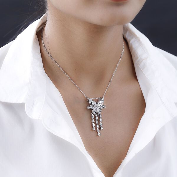 GP Celestial Dream Kollektion- EF Moissanit und Kanchanaburi blauer Saphir-Anhänger mit 45cm Kette- 4,54 ct. image number 7