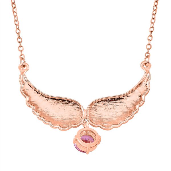 Rosa Zirkonia und Kristall Halskette, 52+5cm image number 4