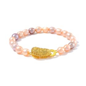 7-8mm mehrfarbiges Süßwasserperlen-Armband