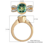 Pfau Triplett Quarz und Zirkon-Ring, 925 Silber Gelbgold Vermeil  ca. 2,99 ct image number 6